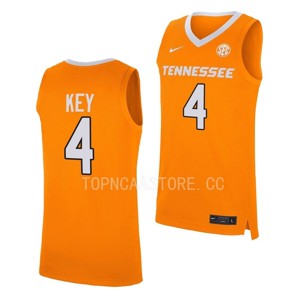 Tyreke Key Tennessee Volunteers #4 Orange Jersey 2022-23