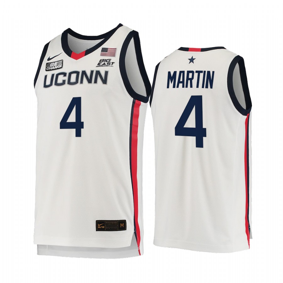 Tyrese Martin UConn Huskies White Jersey 2021-22 College