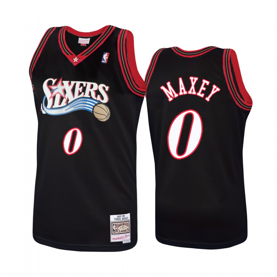 Tyrese Maxey #0 Philadelphia 76ers Hardwood Classics Jersey Black