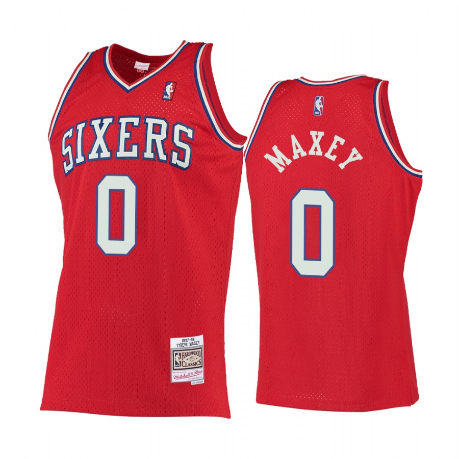 Tyrese Maxey #0 Philadelphia 76ers Hardwood Classics Jersey Red