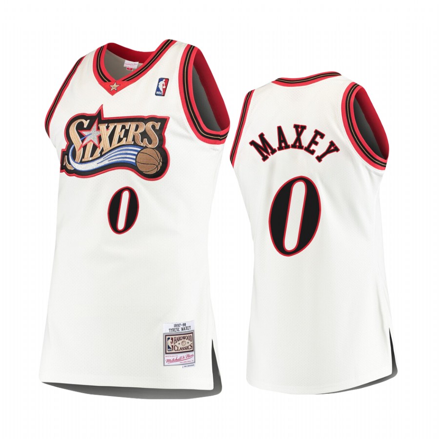 Tyrese Maxey #0 Philadelphia 76ers Hardwood Classics Jersey White