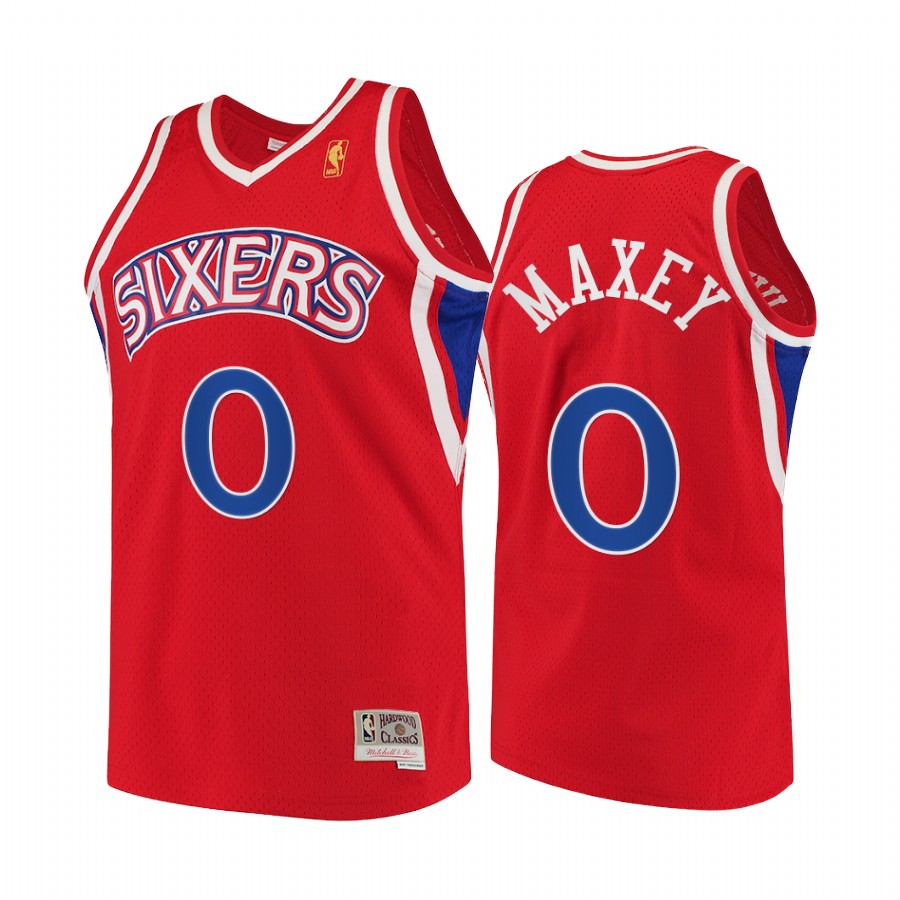 Tyrese Maxey #0 Philadelphia 76ers Throwback 90s Jersey Red