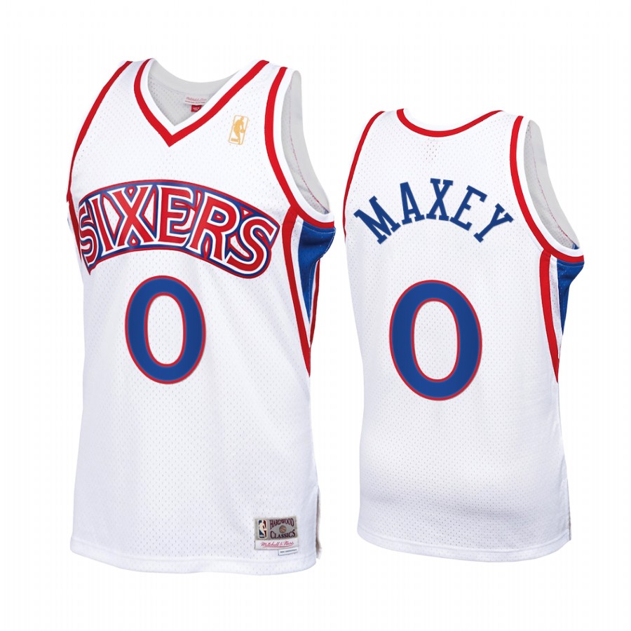 Tyrese Maxey #0 Philadelphia 76ers Throwback 90s Jersey White