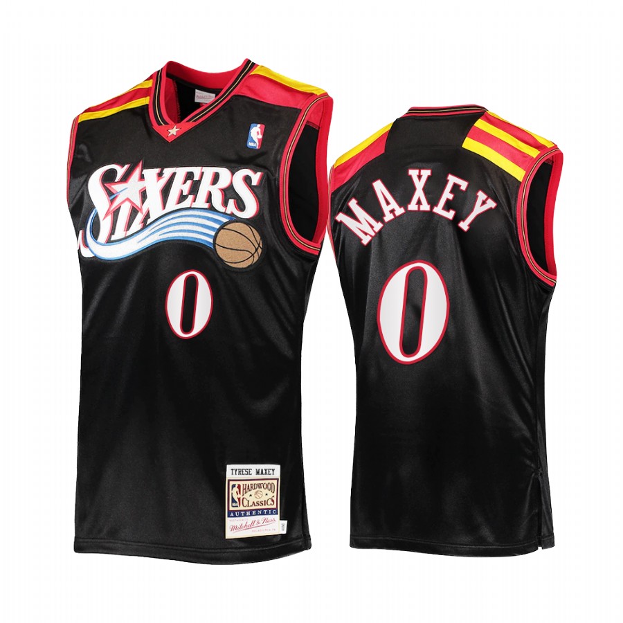 Tyrese Maxey 0 Philadelphia 76ers Commemorative Classic Black Jersey Limited