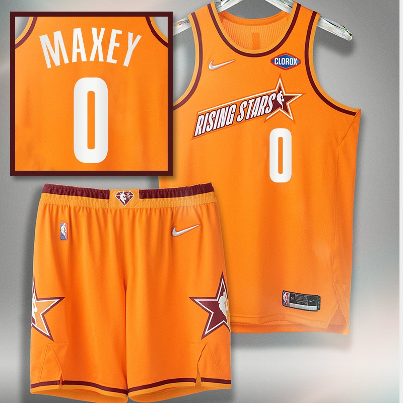 Tyrese Maxey 2022 NBA Rising Stars 76ers Jersey Orange Uniform