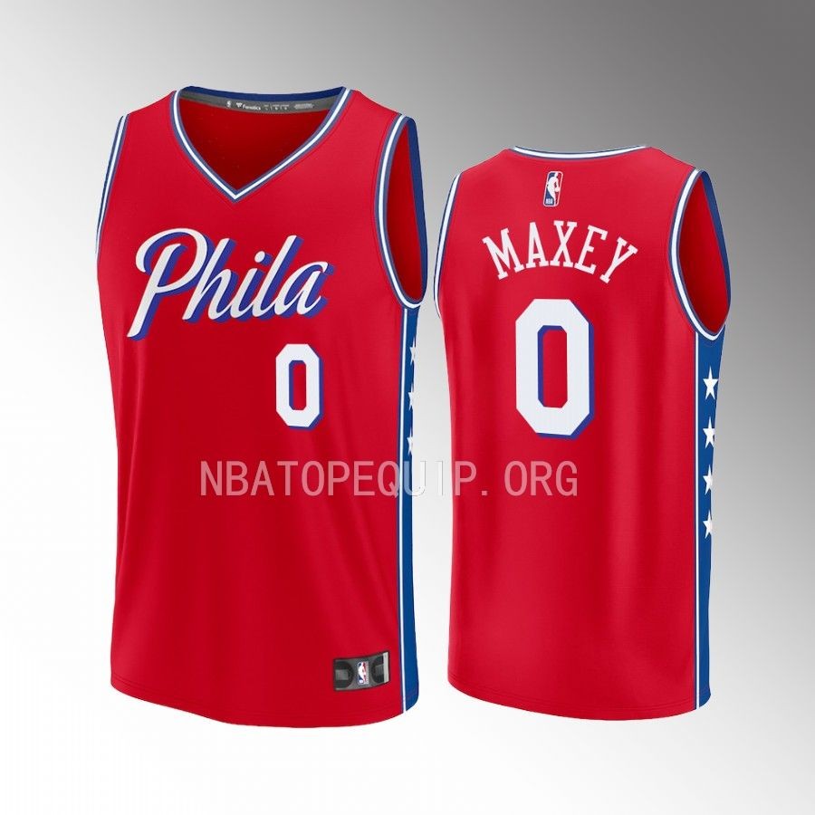 Tyrese Maxey 76ers #0 Red Jersey Fast Break Fast Break Player 2022-23 Statement Edition
