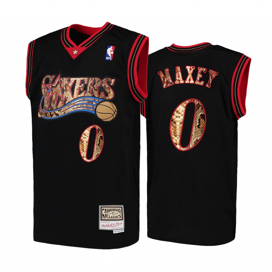 Tyrese Maxey Philadelphia 76ers Black Python Skin Jersey 2021 Exclusive Edition