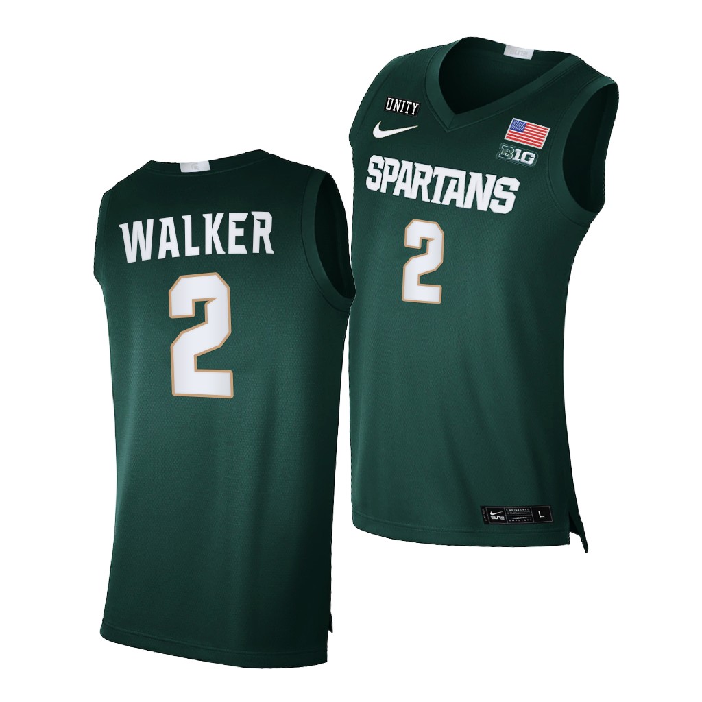 Tyson Walker #2 Michigan State Spartans 2021-22 College Limited Green Jersey