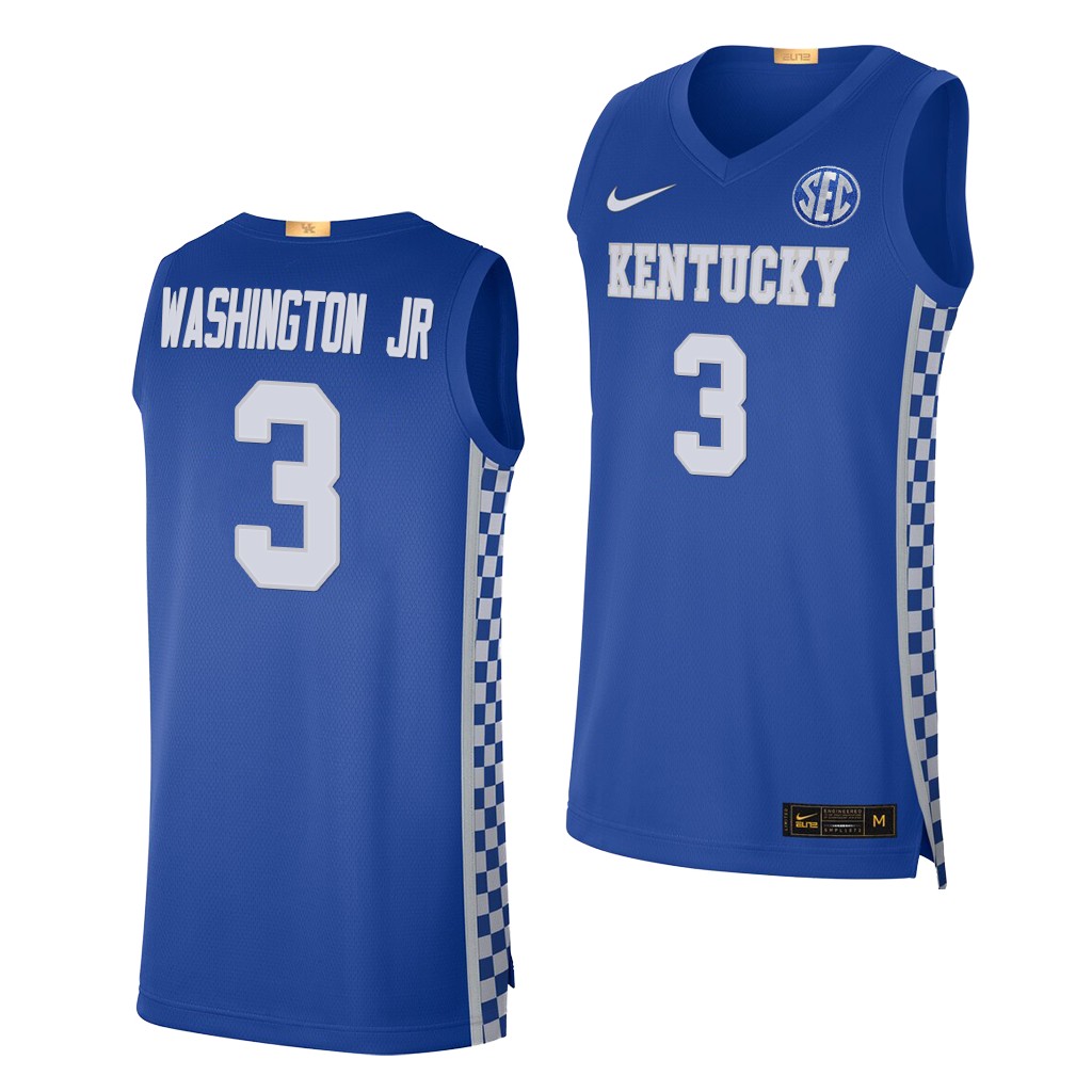TyTy Washington Jr. #3 Kentucky Wildcats 2021-22 College Royal Jersey