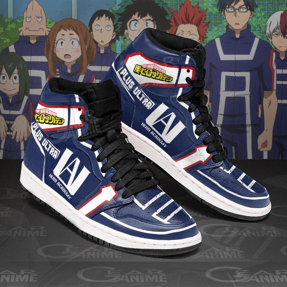 UA High School Uniform JD1s Sneakers Plus Ultra MHA Anime Shoes, Air Jordan Hightop