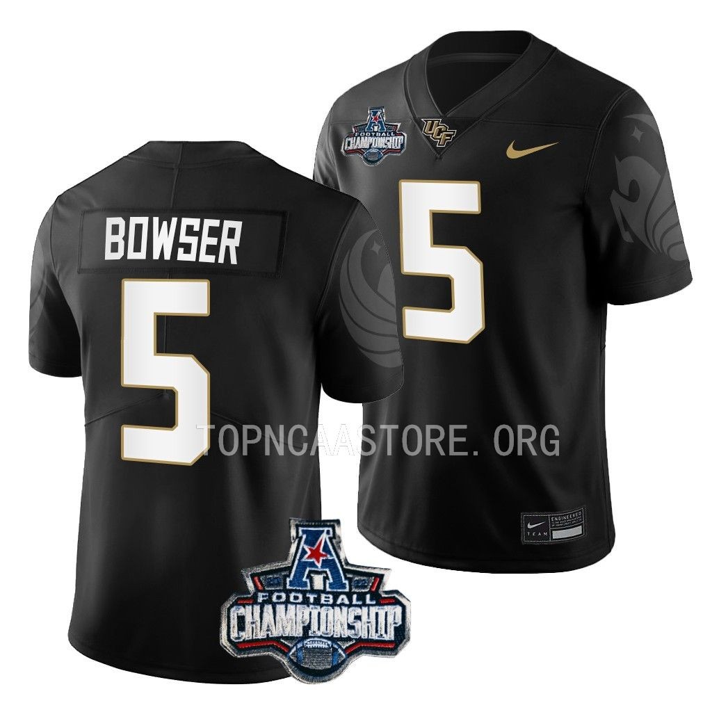 UCF Knights 2022 ACC Championship Isaiah Bowser #5 Black Men's Jersey