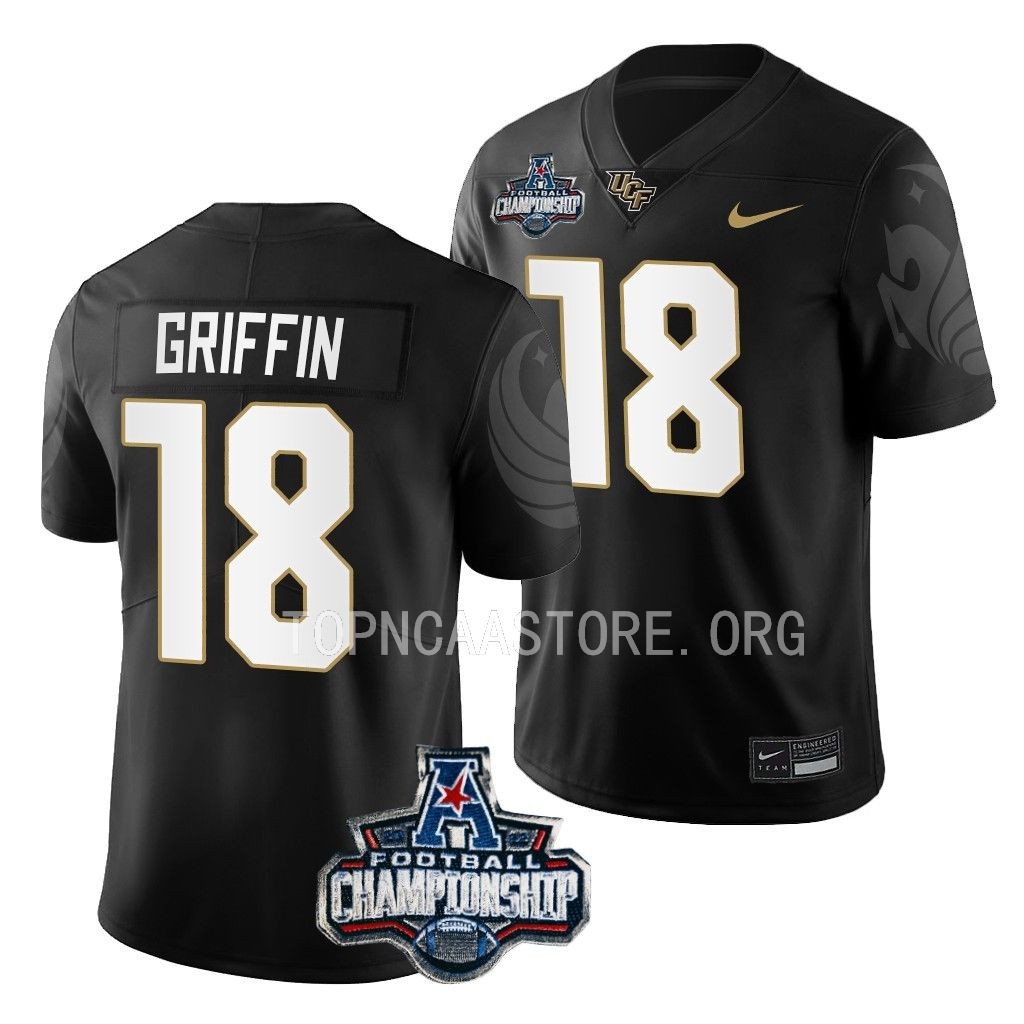 UCF Knights 2022 ACC Championship Jaylon Griffin #18 Black Men's Jersey