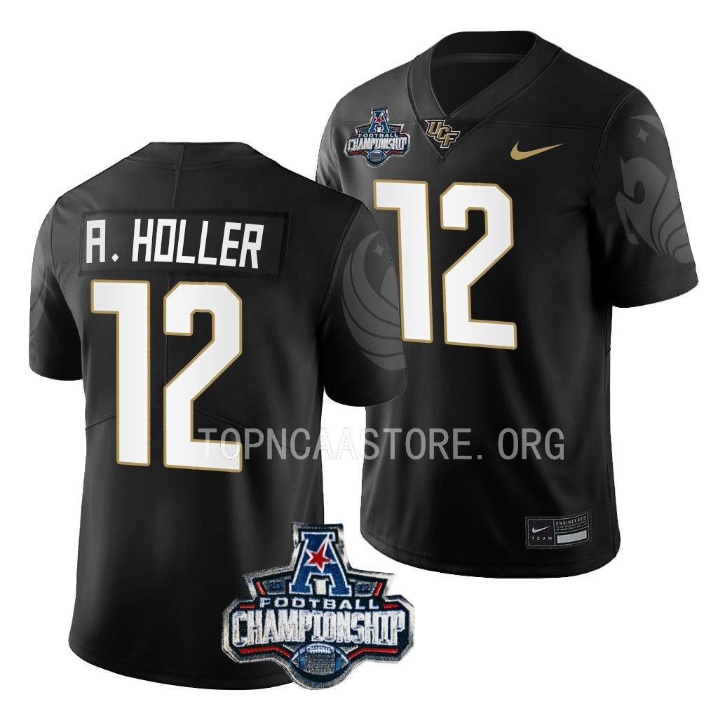 UCF Knights 2022 ACC Championship Justin Hodges #12 Black Men's Jersey