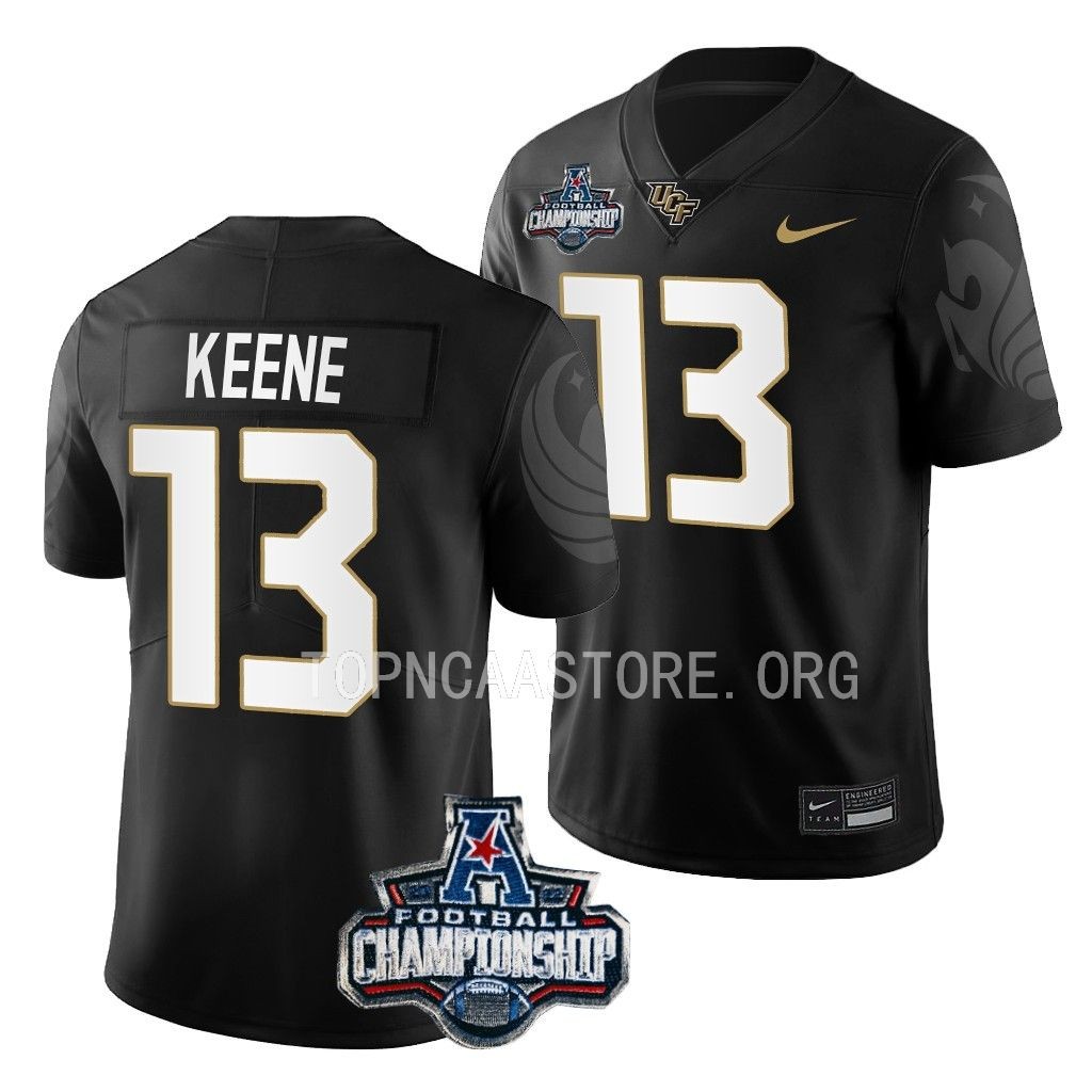 UCF Knights 2022 ACC Championship Mikey Keene #13 Black Men's Jersey