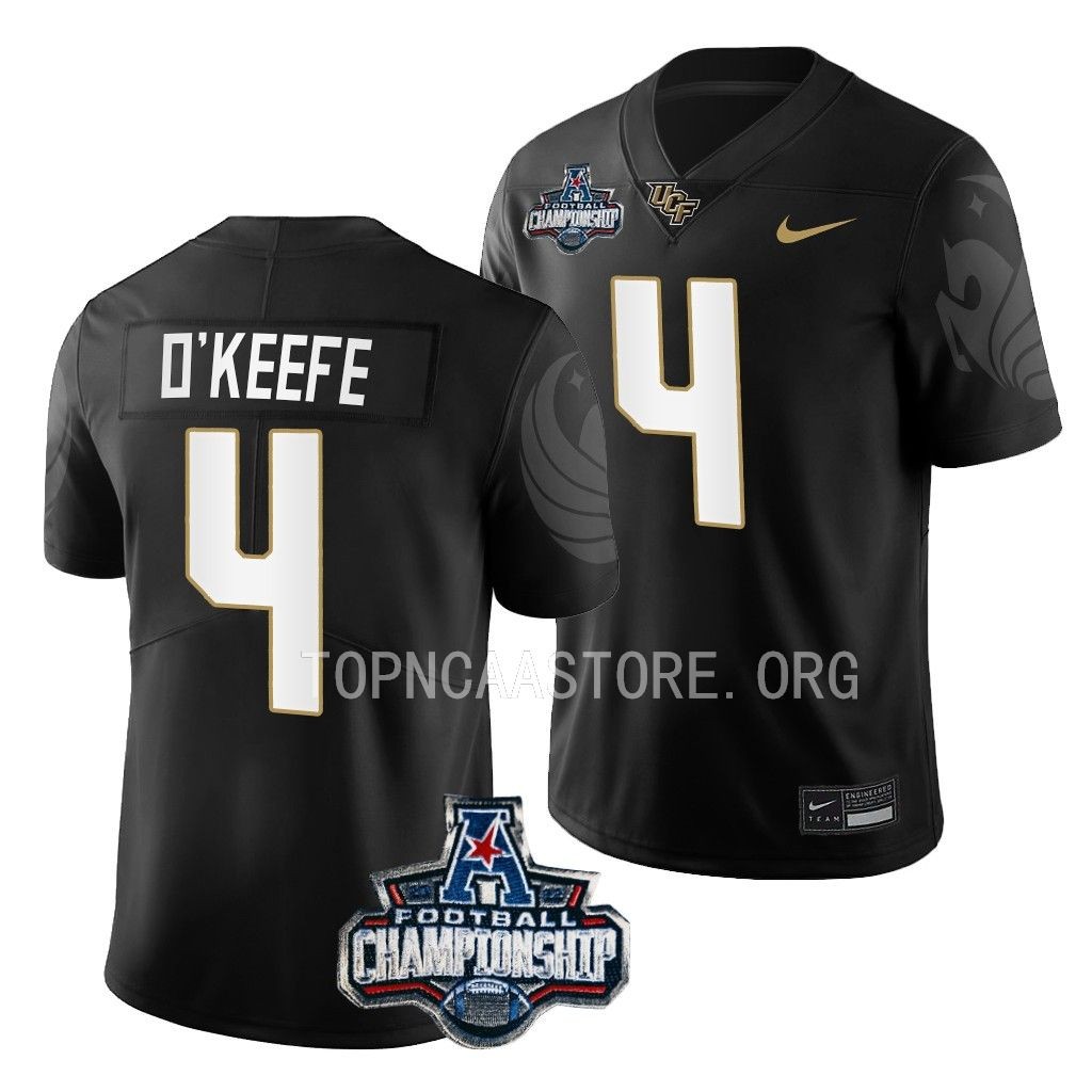 UCF Knights 2022 ACC Championship Ryan O'Keefe #4 Black Men's Jersey