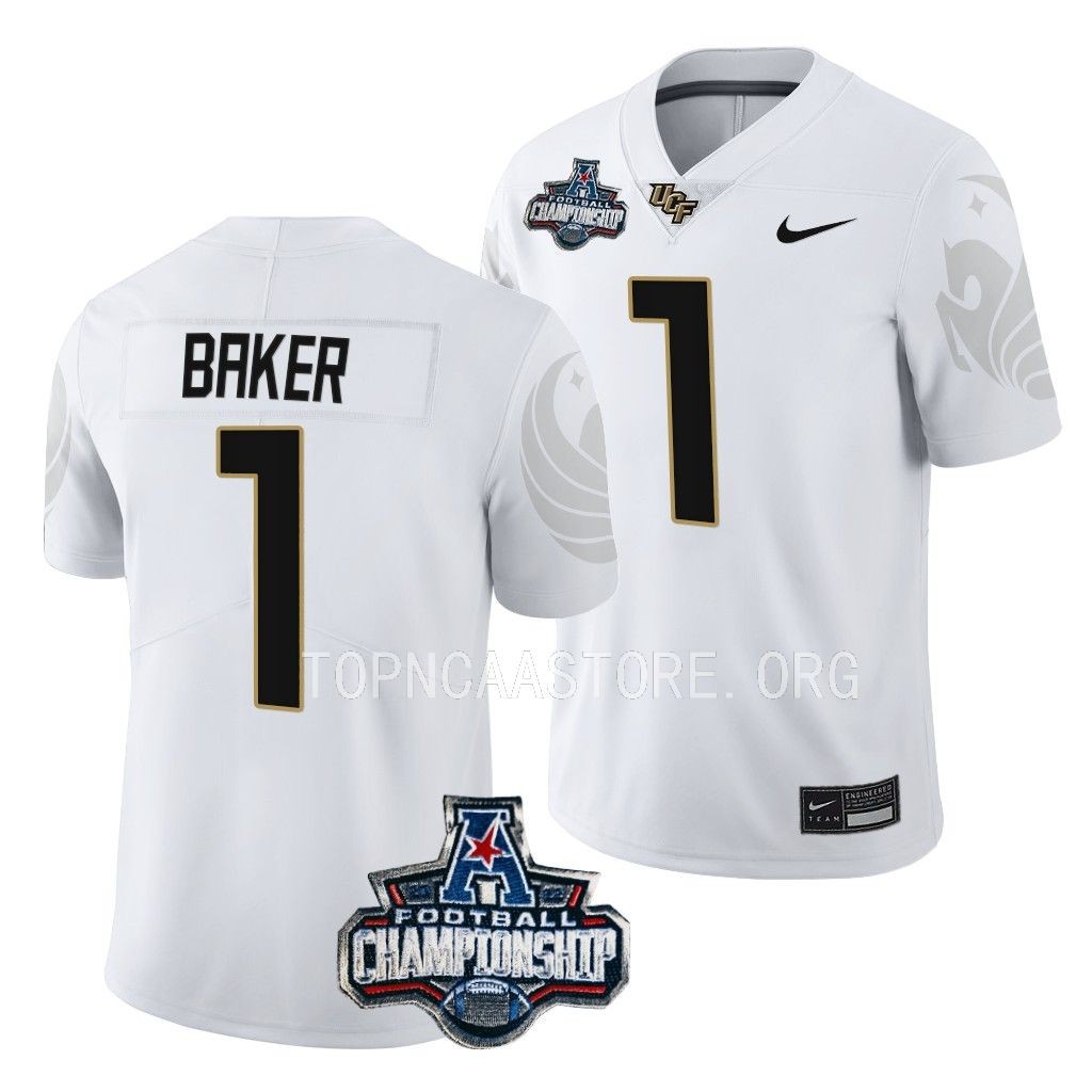 UCF Knights 2022 American Championship Javon Baker #1 White Men's Jersey