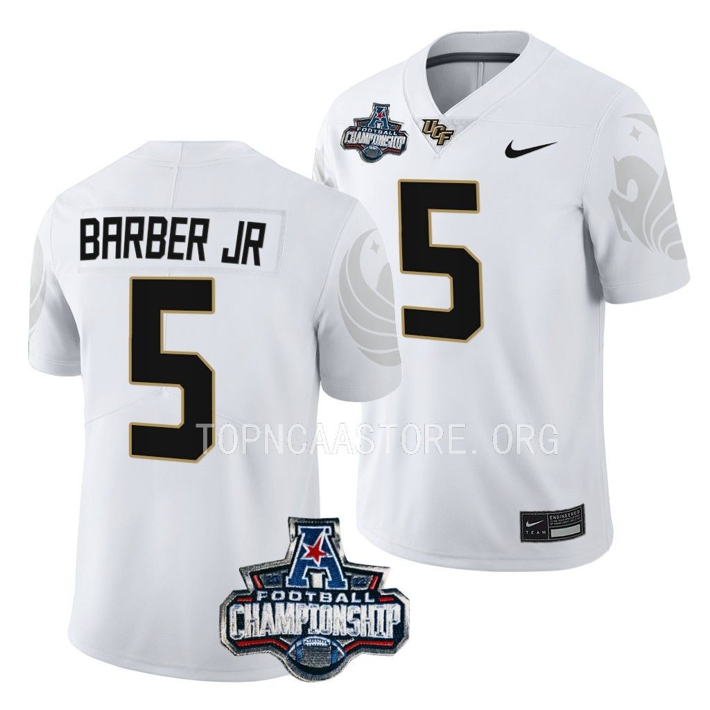 UCF Knights 2022 American Championship Ricky Barber #5 White Men's Jersey