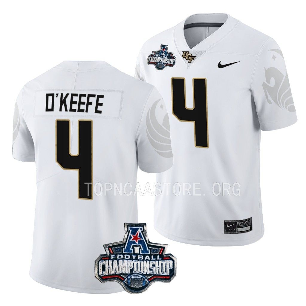 UCF Knights 2022 American Championship Ryan O'Keefe #4 White Men's Jersey