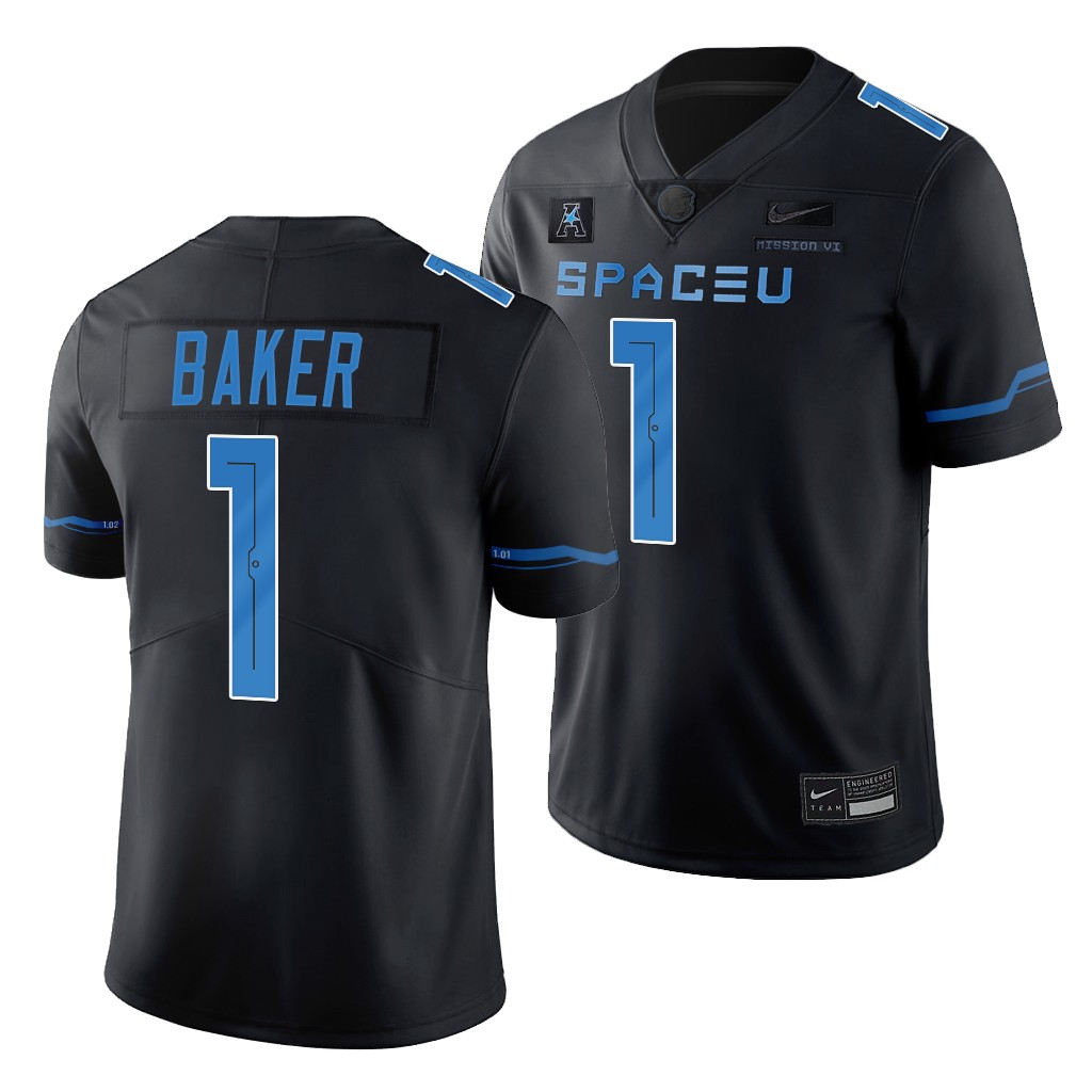 UCF Knights 2022 Space Game Javon Baker #1 Black Men's SpaceU Legend Jersey
