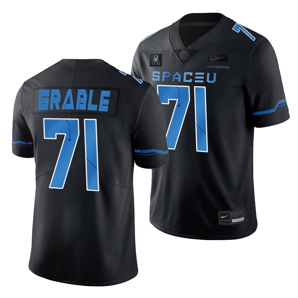UCF Knights 2022 Space Game Tylan Grable #71 Black Men's SpaceU Legend Jersey