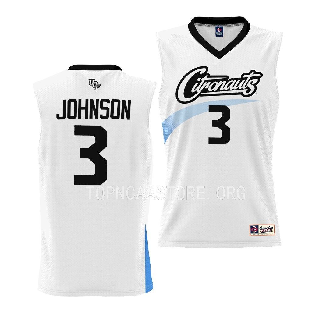 UCF Knights 2023 Space Game Darius Johnson #3 White Jersey