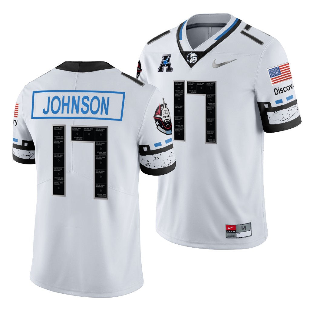 UCF Knights Amari Johnson 17 White 2021-22 Space Game College Jersey Men