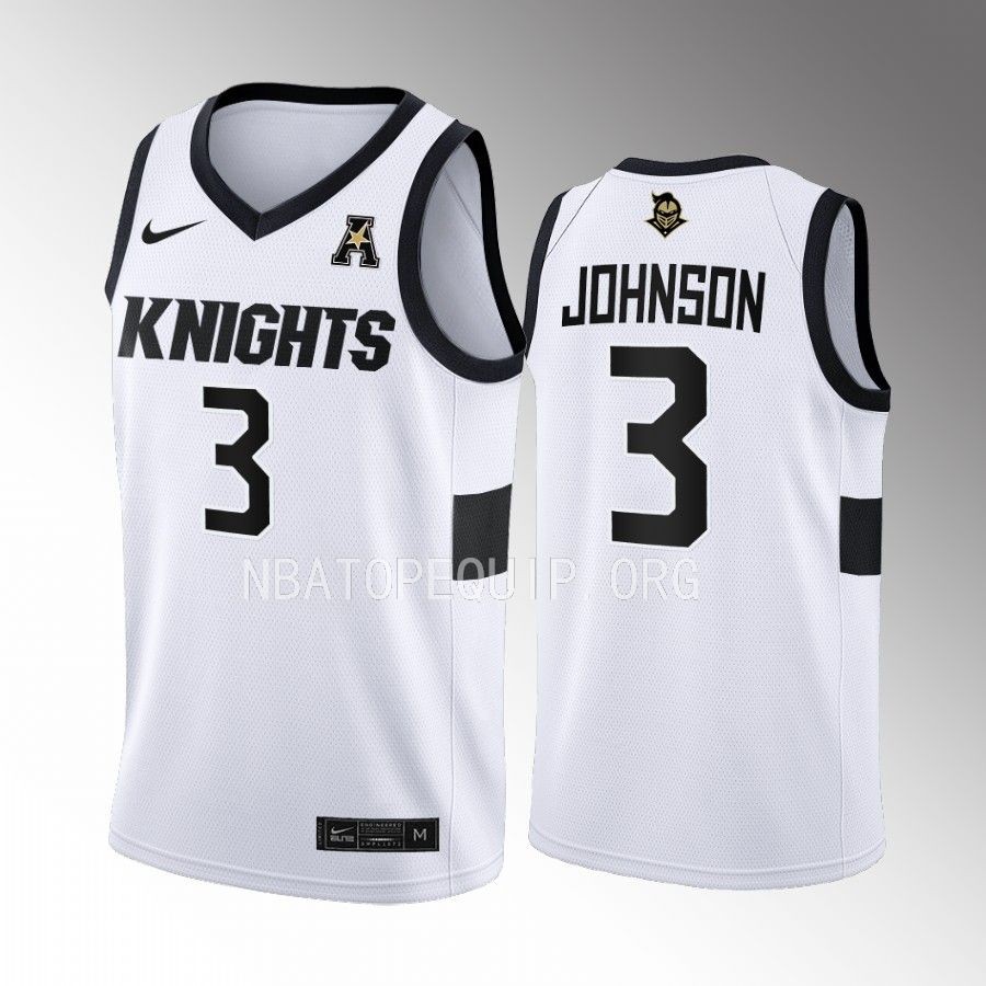 UCF Knights Darius Johnson Jersey 2022-23 College White Home Uniform