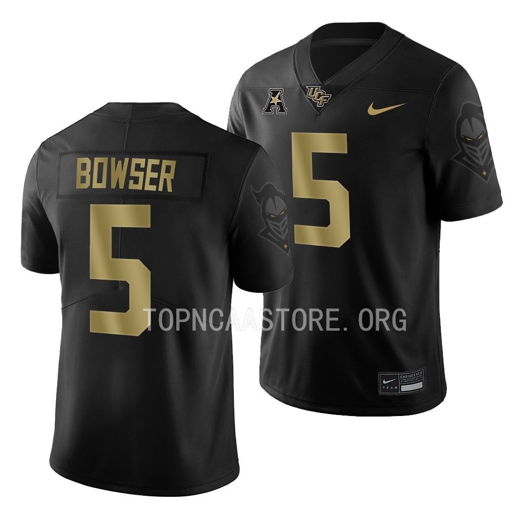 UCF Knights Isaiah Bowser Jersey 2022 Alternate Black #5 Game Men's Shirt