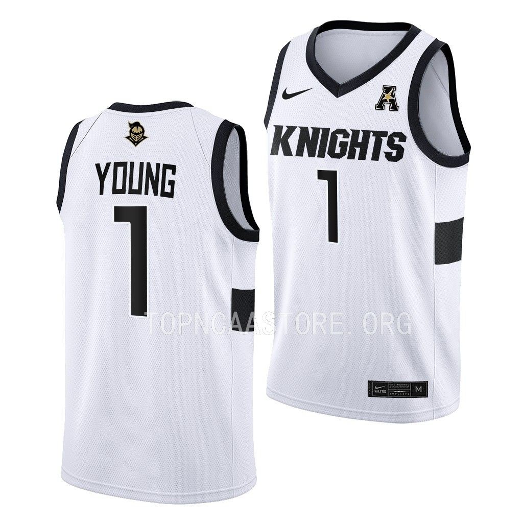 UCF Knights Jayhlon Young College Home uniform White #1 Jersey 2022-23