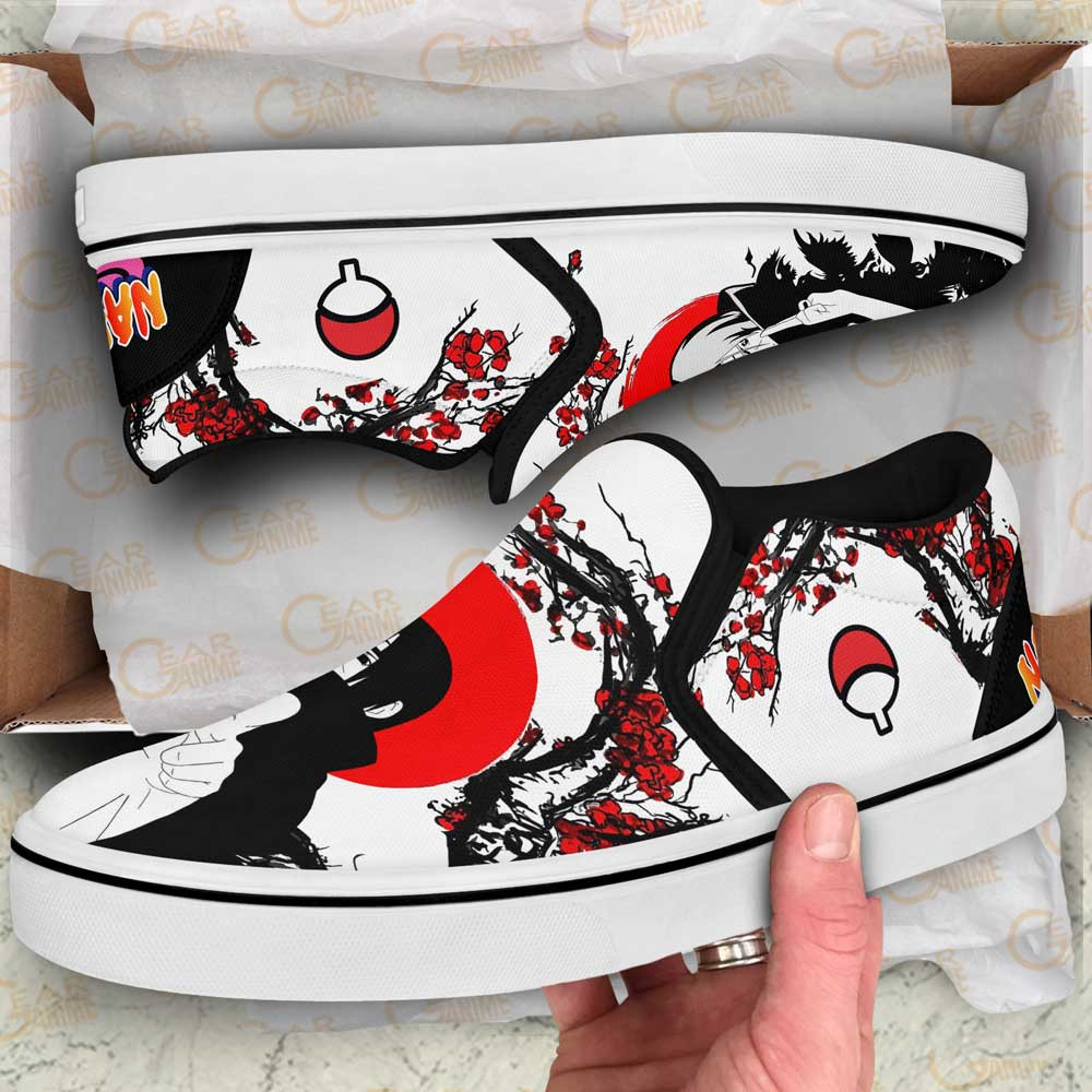 Uchiha Itachi Slip-On Shoes Canvas Custom Japan Style Anime Shoes