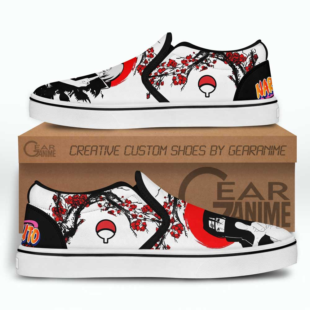 Uchiha Itachi Slip-On Shoes Canvas Custom Japan Style Anime Shoes