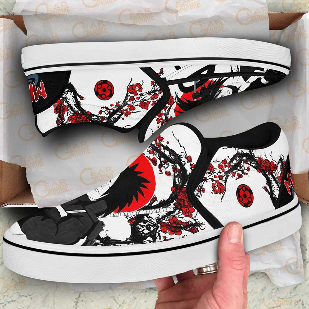 Uchiha Madara Slip-On Shoes Canvas Custom Japan Blossom Anime Shoes