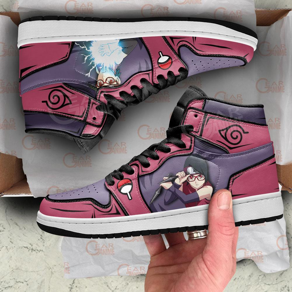 Uchiha Sarada JD1s Sneakers Anime Boruto Shoes, Air Jordan Hightop