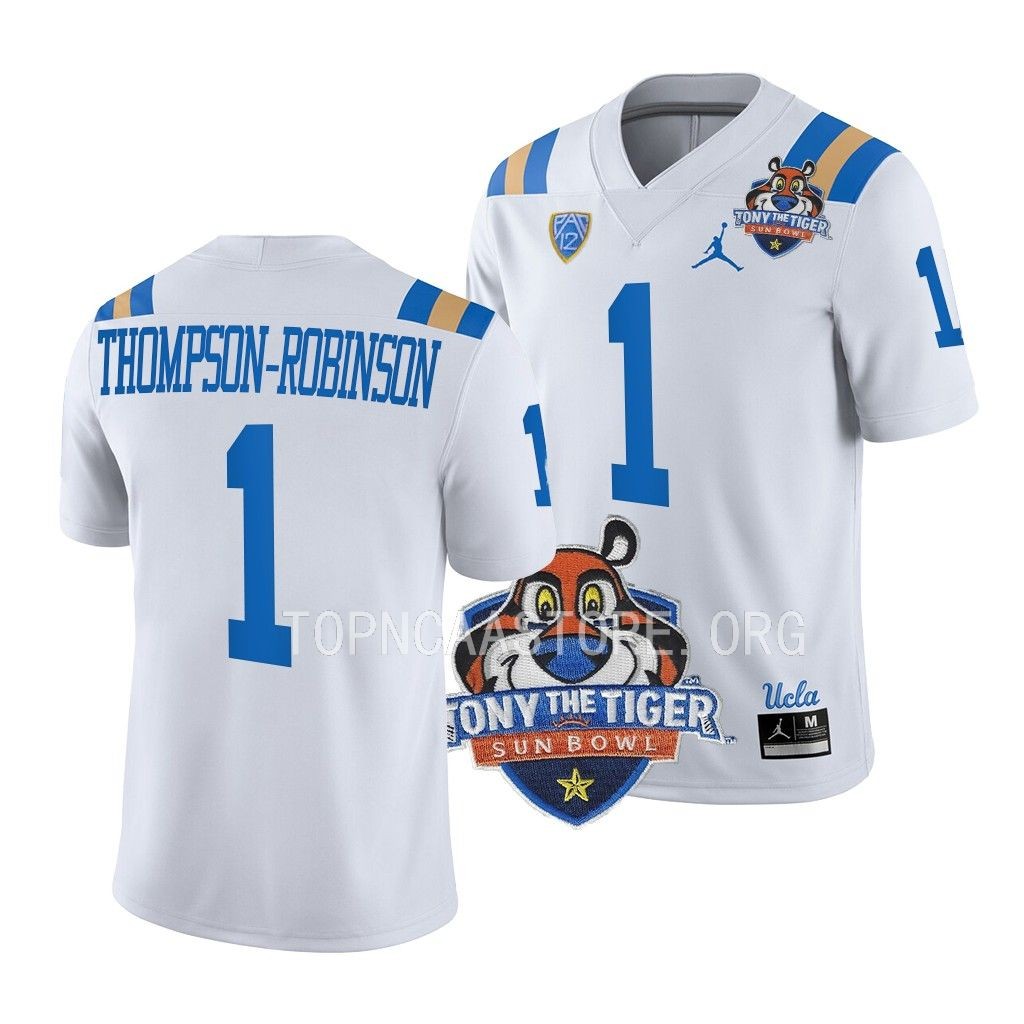 UCLA Bruins 2022 Tony The Tiger Sun Bowl Dorian Thompson-Robinson #1 White Men's Jersey