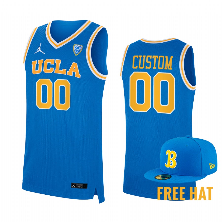 UCLA Bruins Custom Jersey 2022-23 College Blue Free Hat Uniform