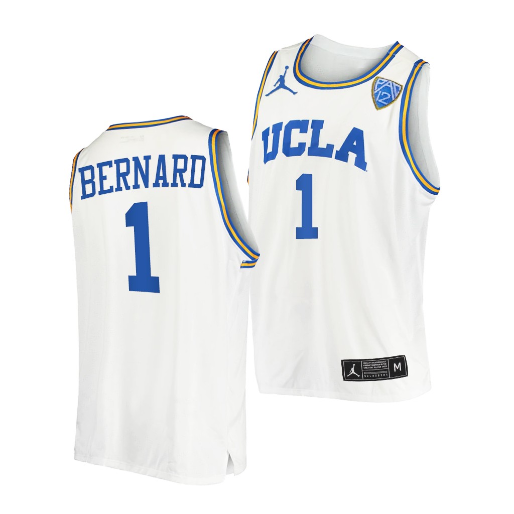 UCLA Bruins Jules Bernard #1 White College Jersey Home