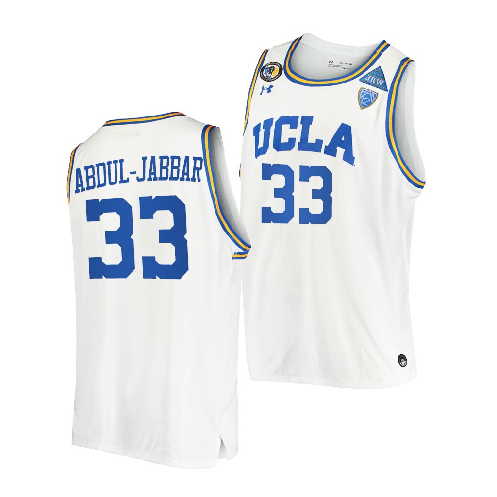 UCLA Bruins Kareem Abdul-Jabbar College White Stand Together Jersey Honor John R. Wooden
