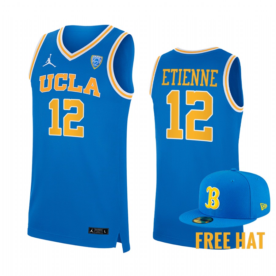 UCLA Bruins Mac Etienne Jersey 2022-23 College Blue Free Hat Uniform