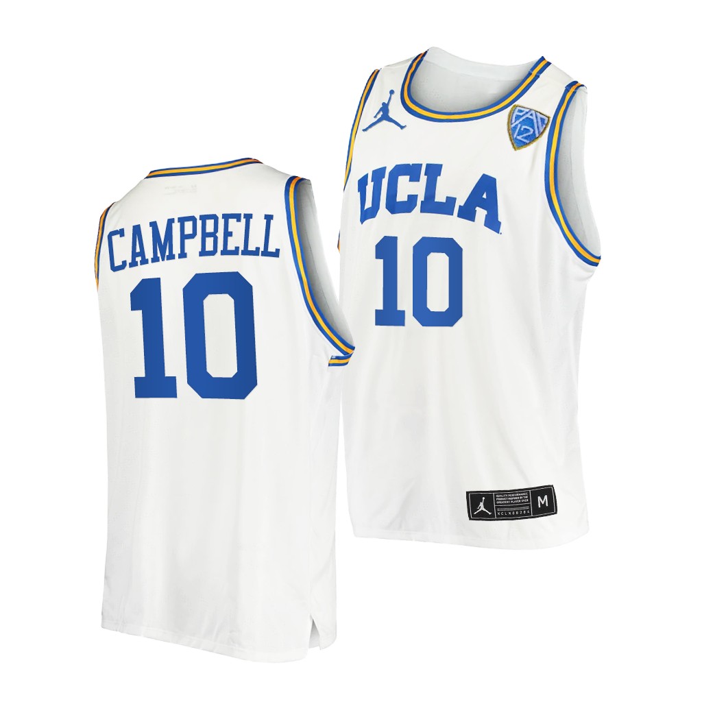 UCLA Bruins Tyger Campbell #10 White College Jersey Home