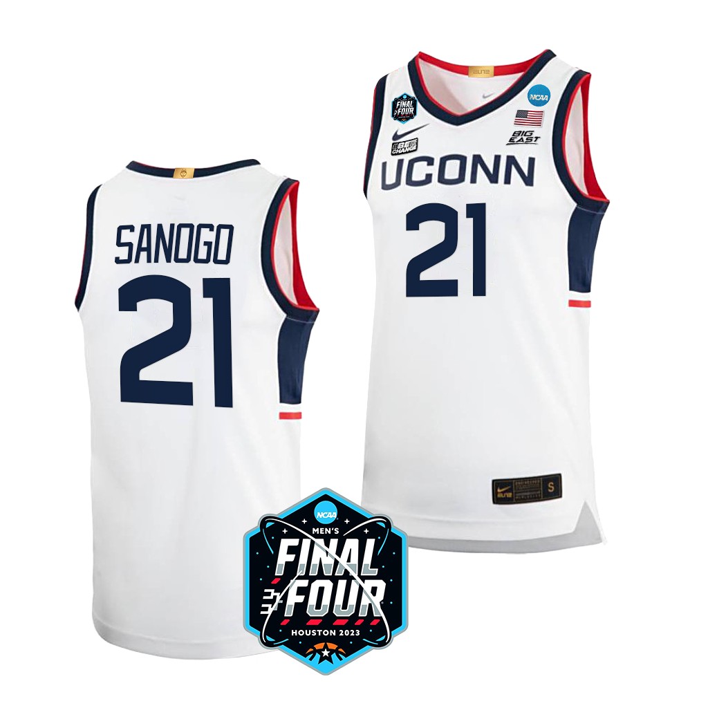 UConn Huskies Adama Sanogo 2023 NCAA Final Four Mens Jersey White #21