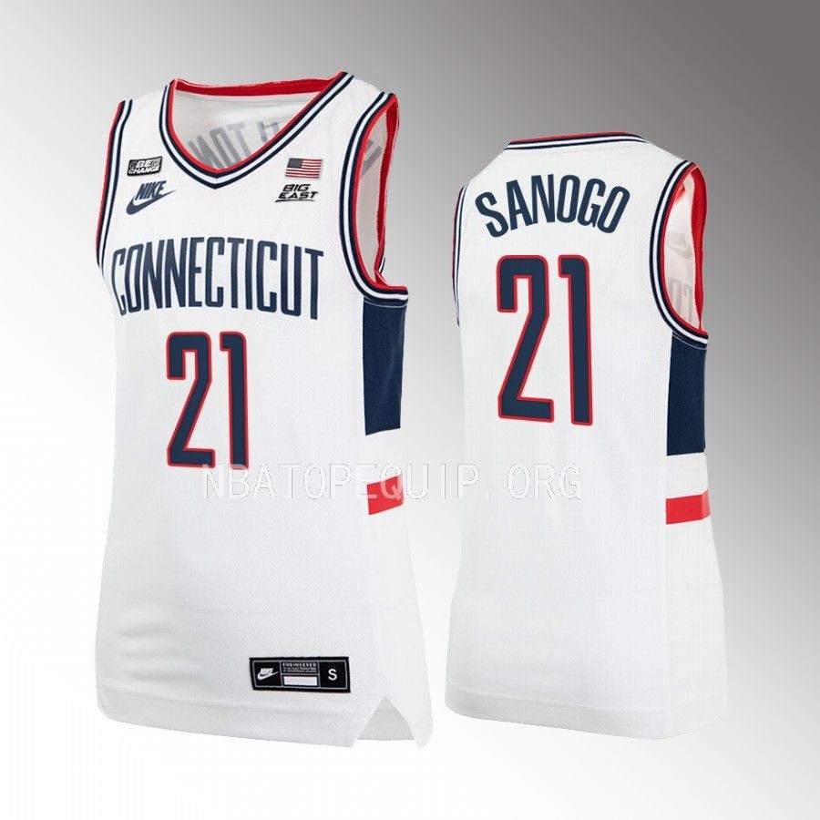 UConn Huskies Adama Sanogo Jersey 2022-23 College White Uniform