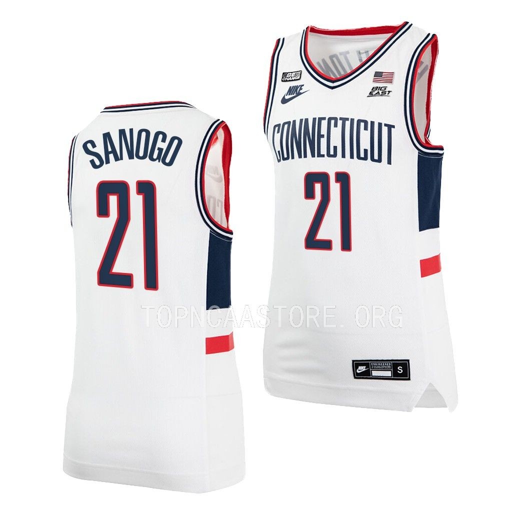 UConn Huskies Adama Sanogo White #21 Jersey 2022-23 College