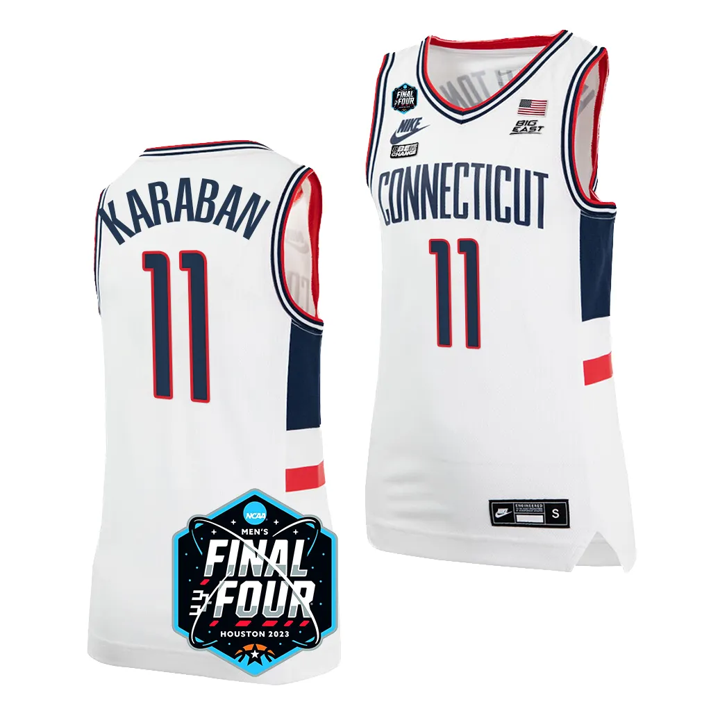 UConn Huskies Alex Karaban 2023 NCAA National Championship March Madness Jersey Black #11