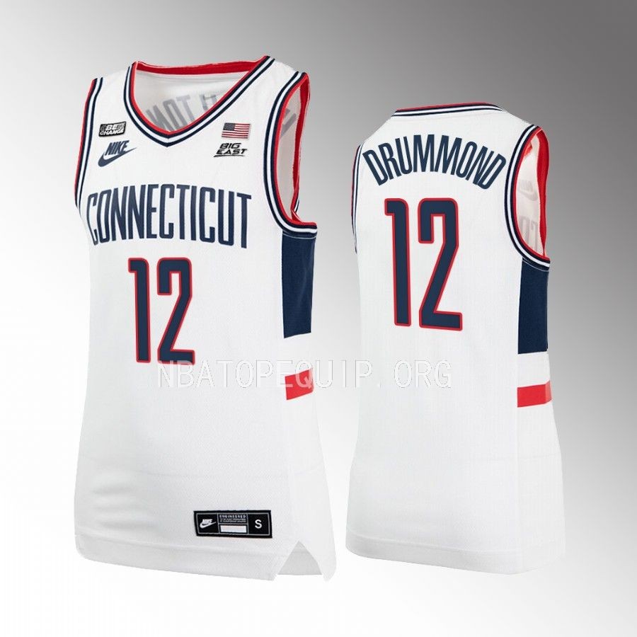 UConn Huskies Andre Drummond Jersey Alumni White Uniform