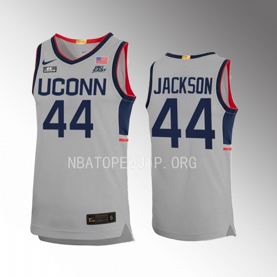 UConn Huskies Andre Jackson Jersey Alternate Gray Limited Uniform