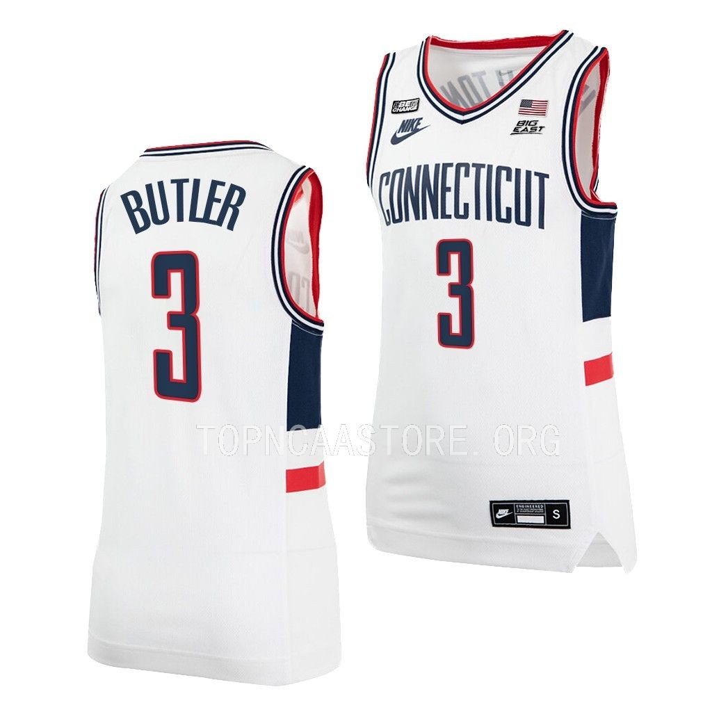 UConn Huskies Caron Butler White #3 Jersey Alumni