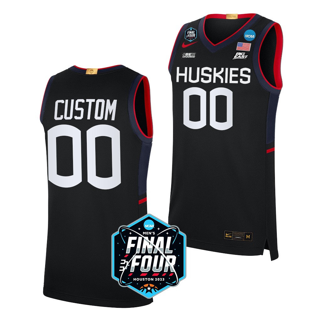 UConn Huskies Custom 2023 NCAA Final Four Mens Jersey Black #00