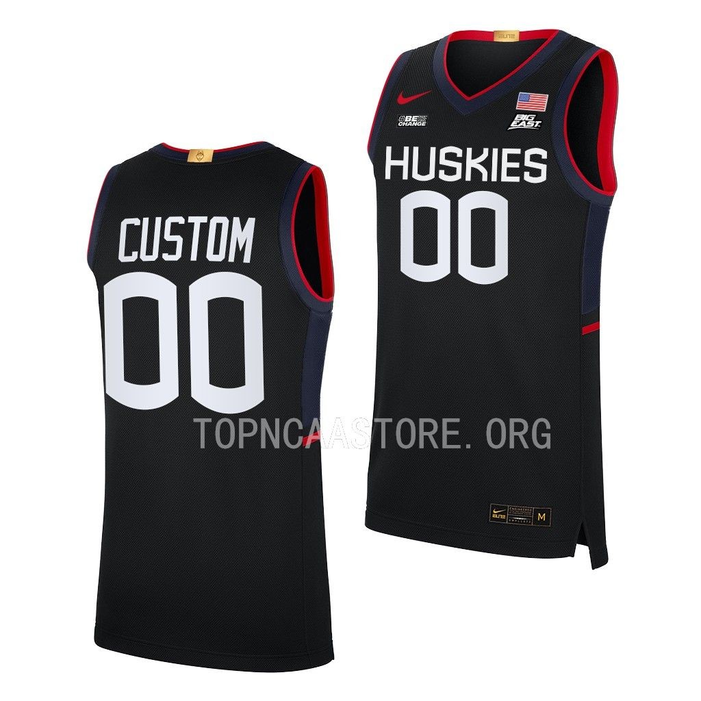 UConn Huskies Custom Black #00 Jersey Limited