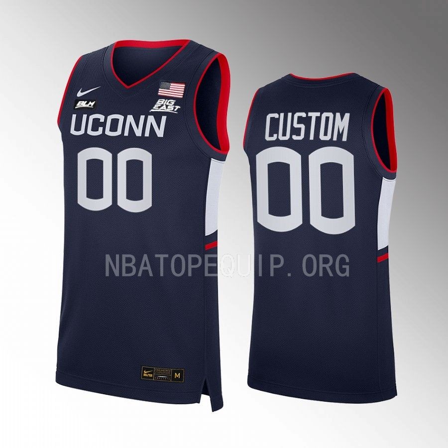 UConn Huskies Custom Jersey 2022-23 Away Navy Uniform