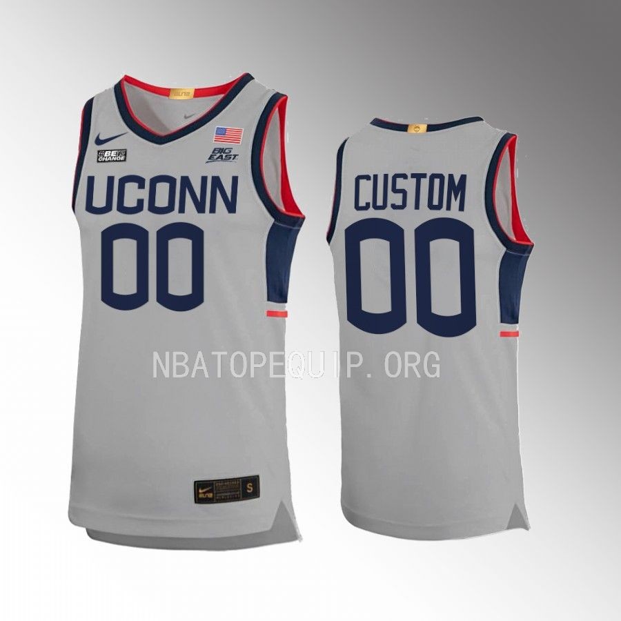 UConn Huskies Custom Jersey Alternate Gray Limited Uniform